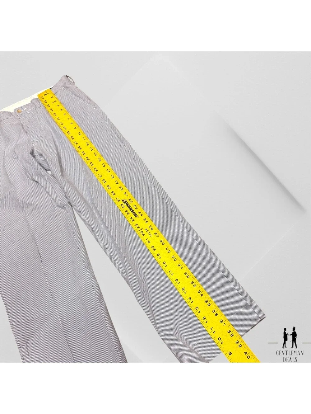 Polo Ralph Lauren Pants Mens 34x29 Blue Seersucker Chino Slacks Trouser Slim Fit